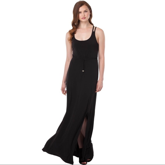 MICHAEL KORS TIE WAIST MAXI DRESS WITH STRAPPY BACK DETAIL - Picture 1 of 3